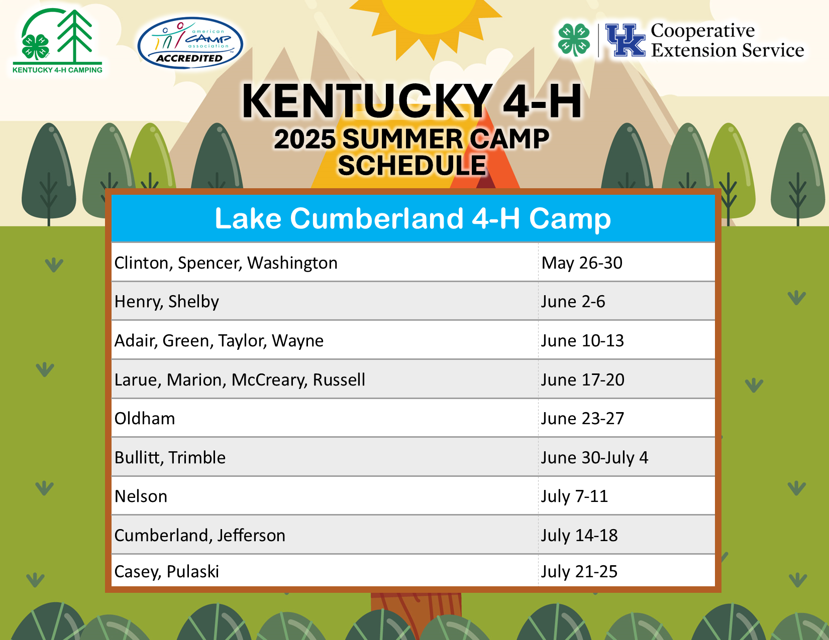 Camp Schedule